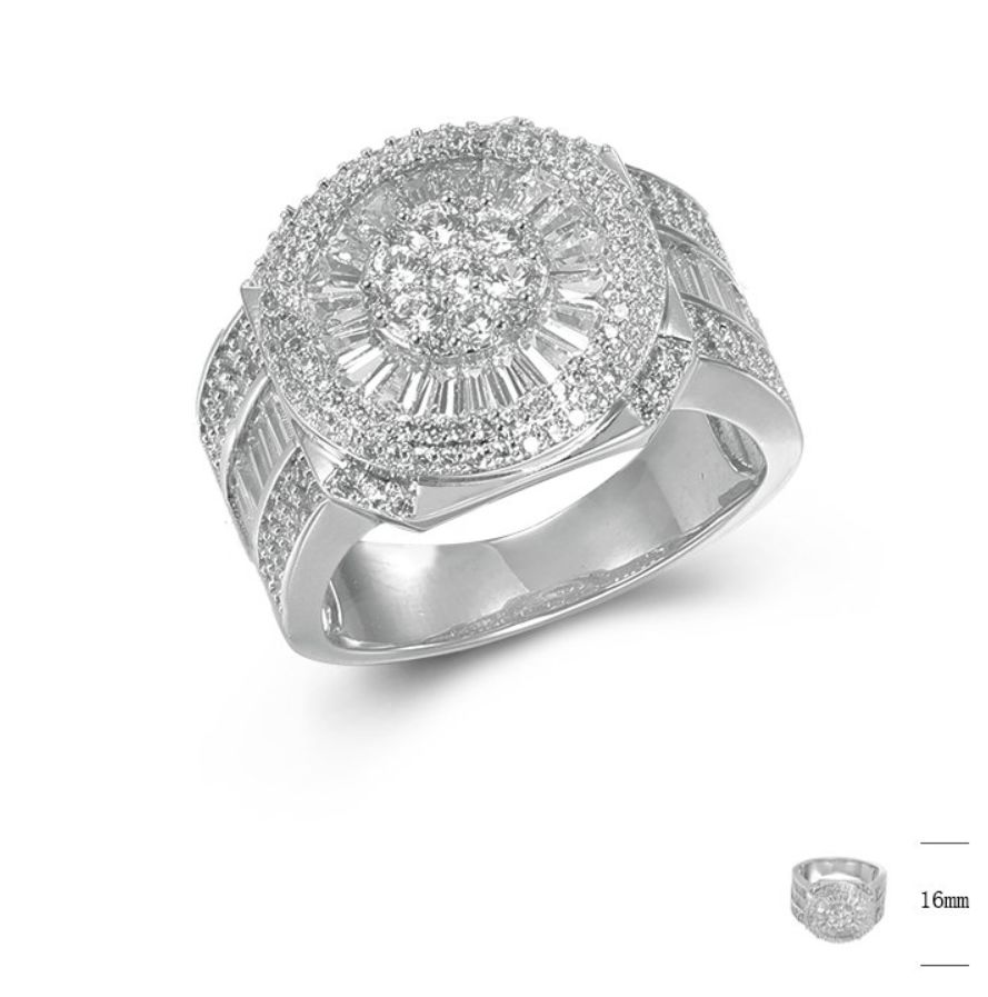 SJ43781, Ladies' Moissanite Ring, S925, Rhodium Plated, White, 9.43g