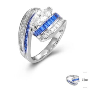 SJ44730, Ladies' Moissanite Ring, S925, Rhodium Plated, White, 4.74g