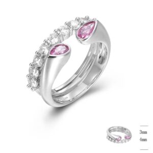 SJ01283, Ladies' Moissanite Ring, S925, Rhodium Plated, White, 4.41g