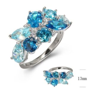 SJ41603, Ladies' Moissanite Ring, S925, Rhodium Plated, White, 4.1g