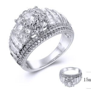 SJ38658, Ladies' Moissanite Ring, S925, Rhodium Plated, White, 6.2g
