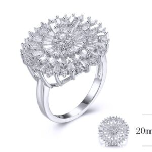 SJ30861, Ladies' Moissanite Ring, S925, Rhodium Plated, White, 4.56g
