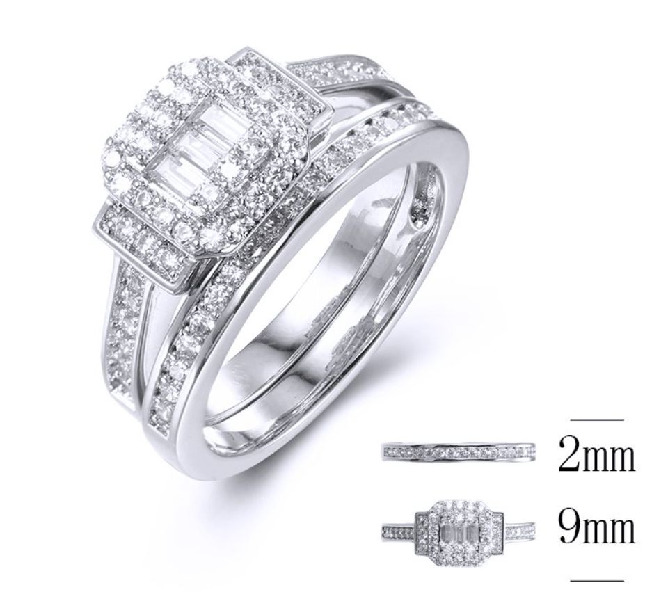 SJ36975, Ladies' Moissanite Ring, S925, Rhodium Plated, White, 4.74g