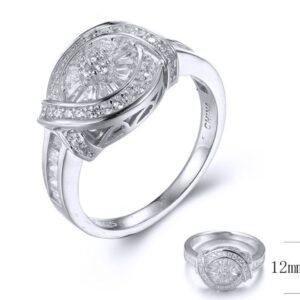 SJ34394, Ladies' Moissanite Ring, S925, Rhodium Plated, White, 3.78g