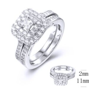 SJ36955, Ladies' Moissanite Ring, S925, Rhodium Plated, White, 5.92g