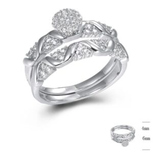 SJ44849, Ladies' Moissanite Ring, S925, Rhodium Plated, White, 4.03g