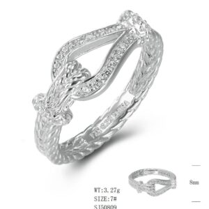 SJ50809, Ladies' Moissanite Ring, S925, Rhodium Plated, White, 3.29g