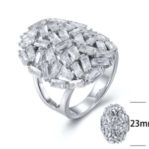 SJ24976, Ladies' Moissanite Ring, S925, Rhodium Plated, White, 8.08g