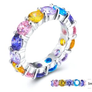 SJ21758, Ladies' Moissanite Ring, S925, Rhodium Plated, White, 6.8g