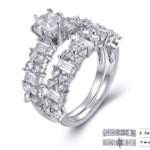SJ22586, Ladies' Moissanite Ring, S925, Rhodium Plated, White, 5.04g