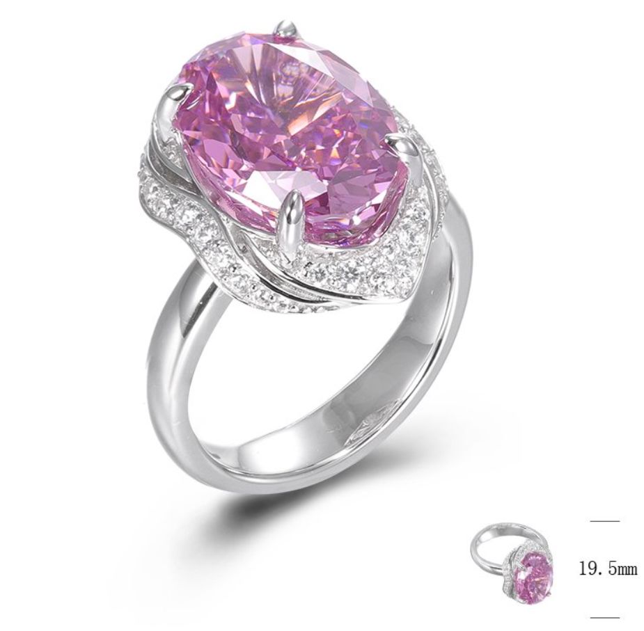 BG01451, Ladies' Moissanite Ring, S925, Rhodium Plated, White, 5.24g