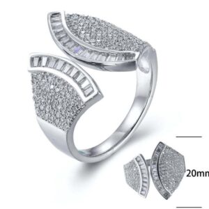 SJ27011, Ladies' Moissanite Ring, S925, Rhodium Plated, White, 5.3g