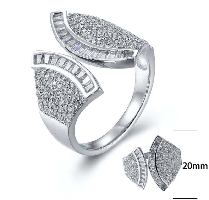 SJ27011, Ladies' Moissanite Ring, S925, Rhodium Plated, White, 5.3g