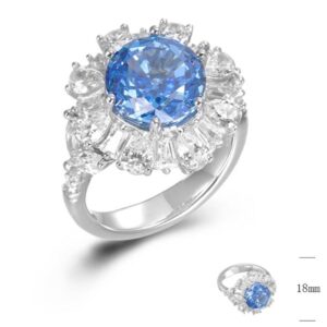 BGR01397, Ladies' Moissanite Ring, S925, Rhodium Plated, White, 7.87g