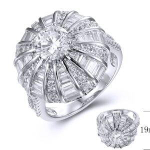 SJ37786, Ladies' Moissanite Ring, S925, Rhodium Plated, White, 7.97g