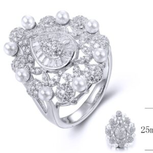 SJ35829, Ladies' Moissanite Ring, S925, Rhodium Plated, White, 5.75g
