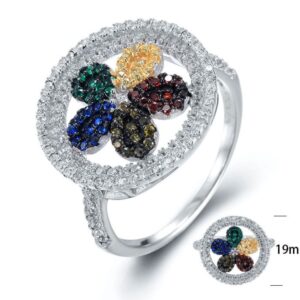 SJ21516, Ladies' Moissanite Ring, S925, Rhodium Plated, White, 4.71g