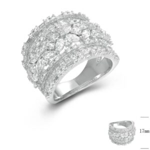 SJ45372, Ladies' Moissanite Ring, S925, Rhodium Plated, White, 9.35g