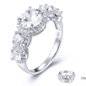 SJ32430, Ladies' Moissanite Ring, S925, Rhodium Plated, White, 4.22g
