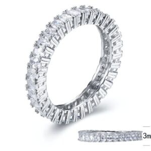 SJ30422, Ladies' Moissanite Ring, S925, Rhodium Plated, White, 2.57g