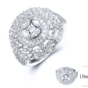 SJ36529, Ladies' Moissanite Ring, S925, Rhodium Plated, White, 4.33g