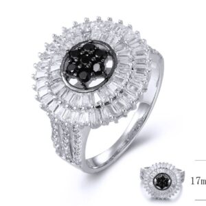 SJ34715, Ladies' Moissanite Ring, S925, Rhodium Plated, White, 5.02g
