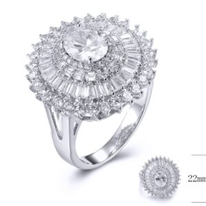 SJ31547, Ladies' Moissanite Ring, S925, Rhodium Plated, White, 6.36g