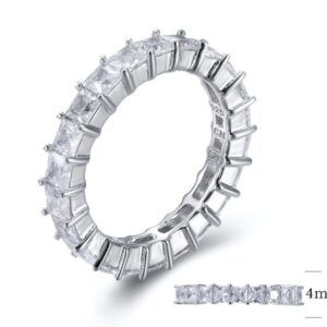 SJ26850, Ladies' Moissanite Ring, S925, Rhodium Plated, White, 4.18g