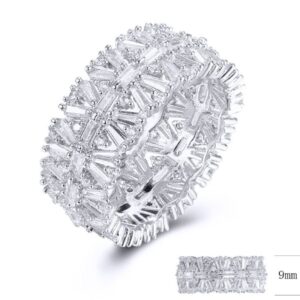 SJ32183, Ladies' Moissanite Ring, S925, Rhodium Plated, White, 5.96g