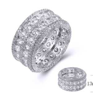 SJ38489, Ladies' Moissanite Ring, S925, Rhodium Plated, White, 11.27g