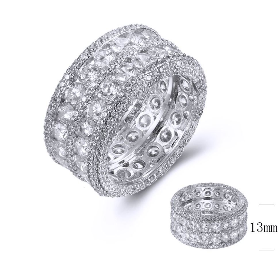 SJ38489, Ladies' Moissanite Ring, S925, Rhodium Plated, White, 11.27g