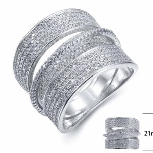 SJ23747, Ladies' Moissanite Ring, S925, Rhodium Plated, White, 7.36g