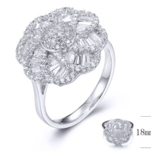 SJ33433, Ladies' Moissanite Ring, S925, Rhodium Plated, White, 4.25g