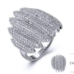 SJ33006, Ladies' Moissanite Ring, S925, Rhodium Plated, White, 5.92g
