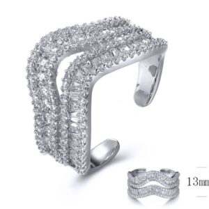 SJ32823, Ladies' Moissanite Ring, S925, Rhodium Plated, White, 4.37g