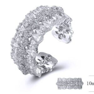 SJ35307, Ladies' Moissanite Ring, S925, Rhodium Plated, White, 6.94g
