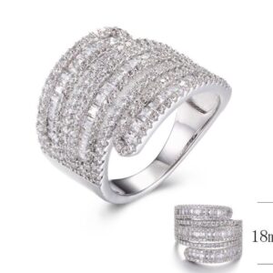 SJ29843, Ladies' Moissanite Ring, S925, Rhodium Plated, White, 7.66g