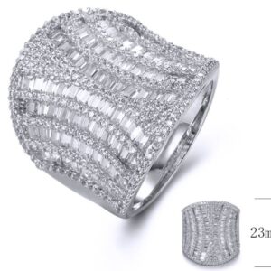 SJ34958, Ladies' Moissanite Ring, S925, Rhodium Plated, White, 7.7g