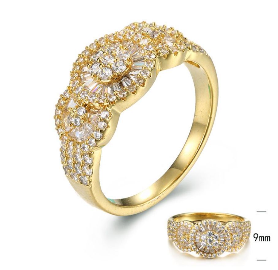 SJ30254, Ladies' Moissanite Ring, S925, Rhodium Plated, White, 3.5g