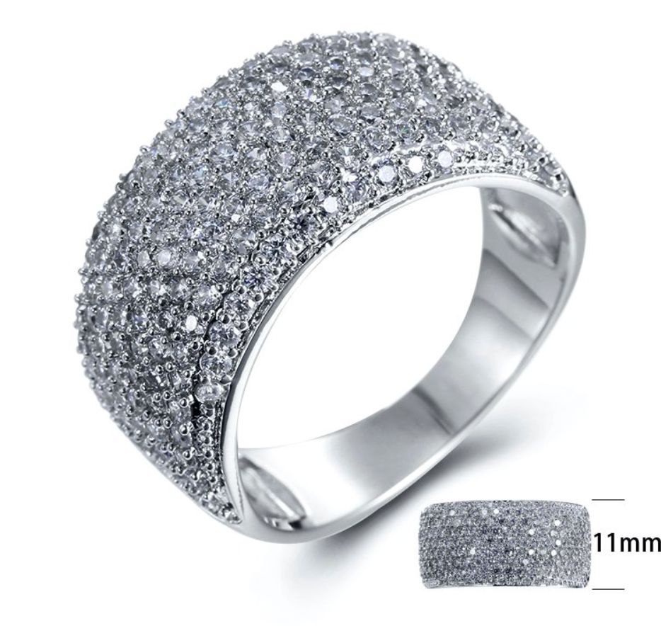 SJ24916, Ladies' Moissanite Ring, S925, Rhodium Plated, White, 5.23g