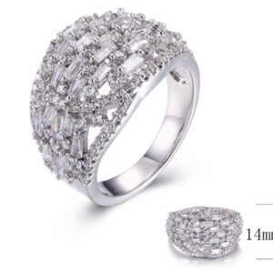 SJ29830, Ladies' Moissanite Ring, S925, Rhodium Plated, White, 5.96g