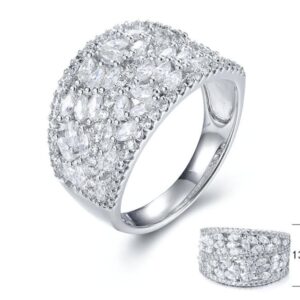 SJ30347, Ladies' Moissanite Ring, S925, Rhodium Plated, White, 4.24g