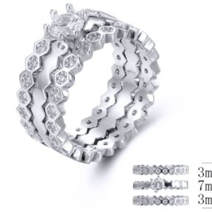 SJ34069, Ladies' Moissanite Ring, S925, Rhodium Plated, White, 6.72g