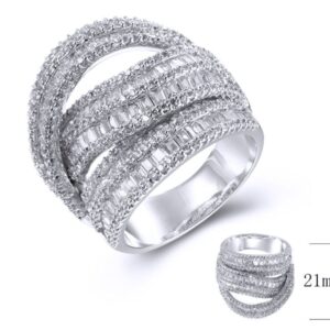 SJ38733, Ladies' Moissanite Ring, S925, Rhodium Plated, White, 10.71g