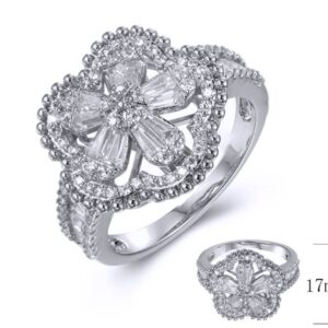 SJ37791, Ladies' Moissanite Ring, S925, Rhodium Plated, White, 4.36g