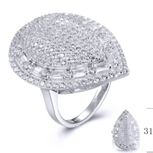 SJ32454, Ladies' Moissanite Ring, S925, Rhodium Plated, White, 8.29g