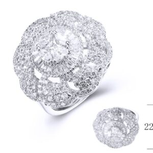SJ36528, Ladies' Moissanite Ring, S925, Rhodium Plated, White, 6.11g