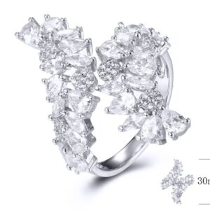 SJ32819, Ladies' Moissanite Ring, S925, Rhodium Plated, White, 4.51g