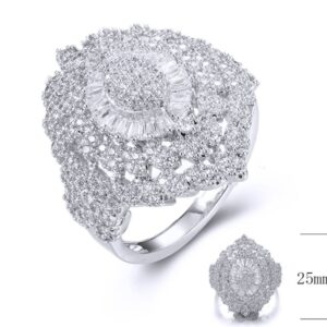 SJ35439, Ladies' Moissanite Ring, S925, Rhodium Plated, White, 5.76g