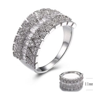 SJ30616, Ladies' Moissanite Ring, S925, Rhodium Plated, White, 4.79g
